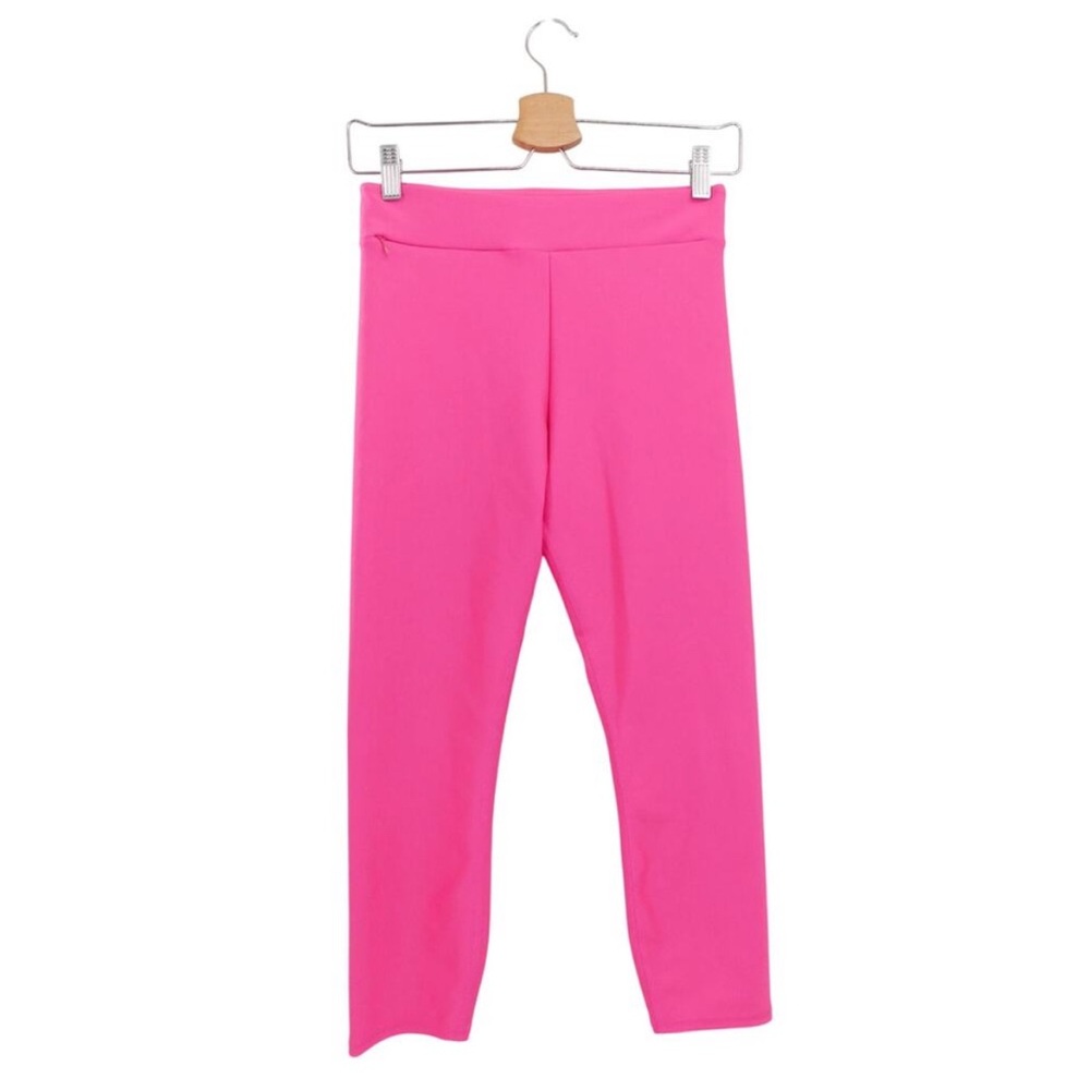 ALO Airlift High Waist Conceal Zip Capri In Neon Pink Size Small Activewear